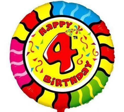 Коло Happy Birthday цифра 4 Коло Happy Birthday цифра 4