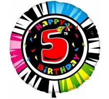 Коло Happy Birthday цифра 5