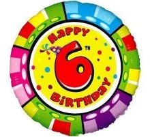 Коло Happy Birthday цифра 6