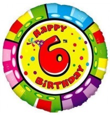 Коло Happy Birthday цифра 6