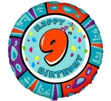 Коло Happy Birthday цифра 9