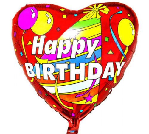 Серце Happy Birthday Ковпак із кулями Серце Happy Birthday Ковпак із кулями