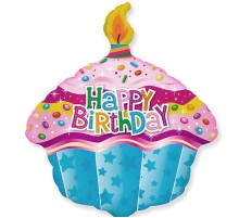 Кулька Happy Birthday Кекс зі свічкою