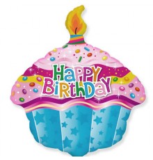 Кулька Happy Birthday Кекс зі свічкою