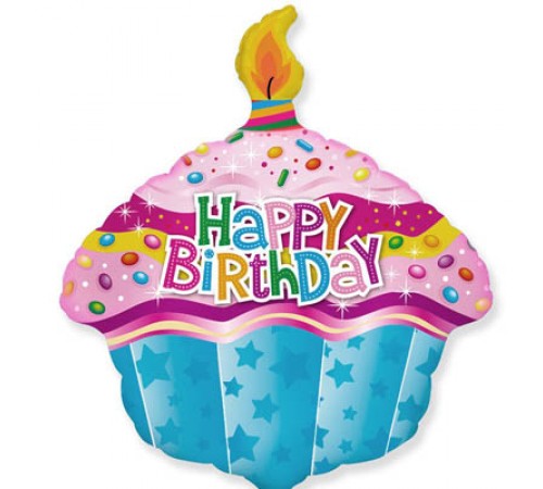 Кулька Happy Birthday Кекс зі свічкою