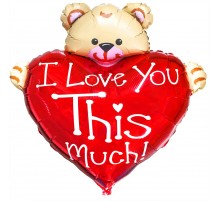 Кулька Серце з Ведмедиком I love you