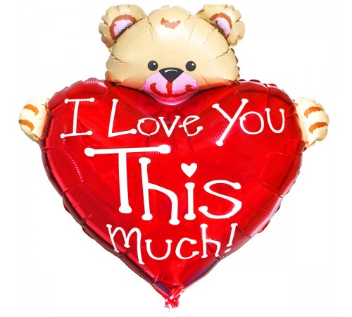 Кулька Серце з Ведмедиком I love you Кулька Серце з Ведмедиком I love you
