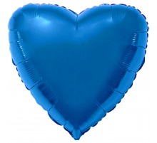 Серце металік синє 18 дюймів