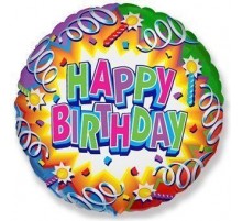 Коло Happy Birthday Серпантин та Свічки