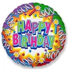 Коло Happy Birthday Серпантин та Свічки