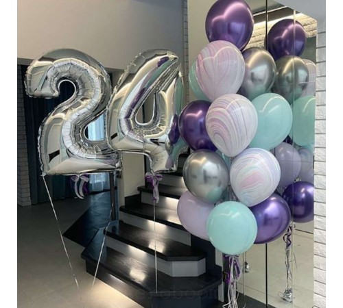 Набір кульок На 24 роки для дівчини Набір кульок На 24 роки для дівчини