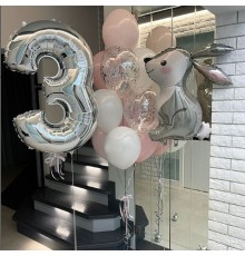 Набір кульок На 3 роки з зайчиком