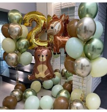 Набір золотих та зелених кульок На 2 роки