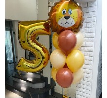Набір жовтих та золотих кульок На 5 років