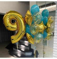 Набір кульок На 9 років золото