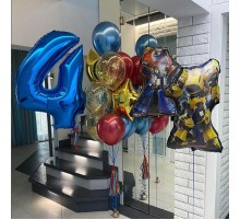 Набір кульок На 4 роки з трансформерами