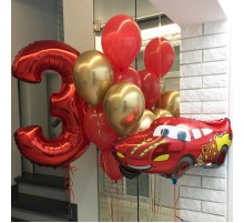 Набір кульок На 3 роки з червоною цифрою