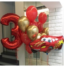 Набір кульок На 3 роки з червоною цифрою