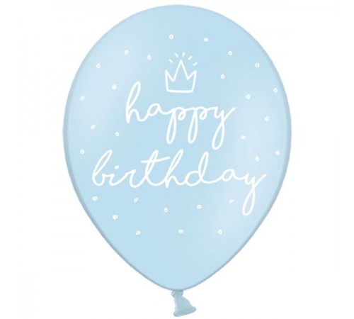 Куля Happy Birthday Пастель блакитний Куля Happy Birthday Пастель блакитний