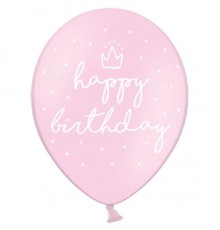Куля Happy Birthday Пастель рожевий