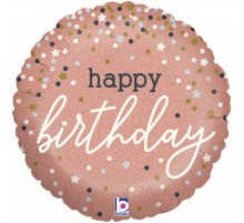 Коло Happy Birthday конфетті рожеве золото