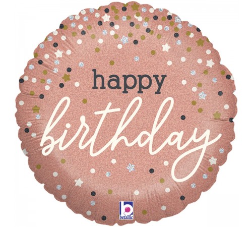 Коло Happy Birthday конфетті рожеве золото Коло Happy Birthday конфетті рожеве золото