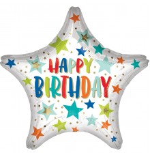 Зірка Happy Birthday біла