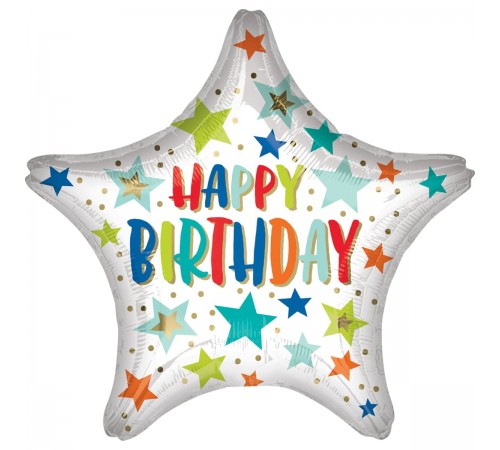 Зірка Happy Birthday біла Зірка Happy Birthday біла
