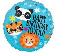 Коло Happy Birthday лев тигр панда