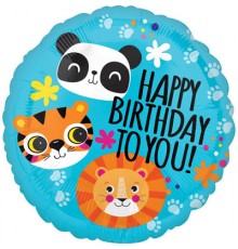 Коло Happy Birthday лев тигр панда