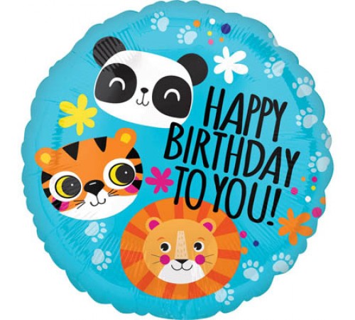 Коло Happy Birthday лев тигр панда Коло Happy Birthday лев тигр панда