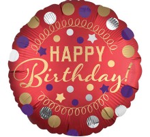 Коло Happy Birthday сатин червоний