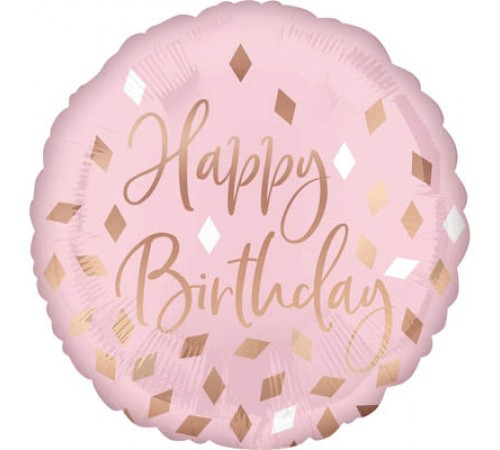 Коло Happy Birthday ромбіки на рожевому Коло Happy Birthday ромбіки на рожевому