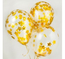 Кулька з конфетті зірки золото