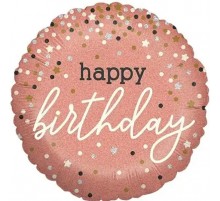 Кулька Коло Happy Birthday кружечки рожеве золото
