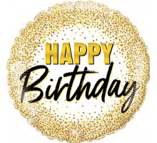 Кулька Коло Happy Birthday золоті крапки