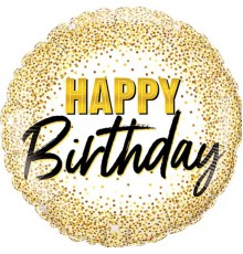 Кулька Коло Happy Birthday золоті крапки