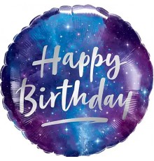 Кулька Коло Happy Birthday синій космос