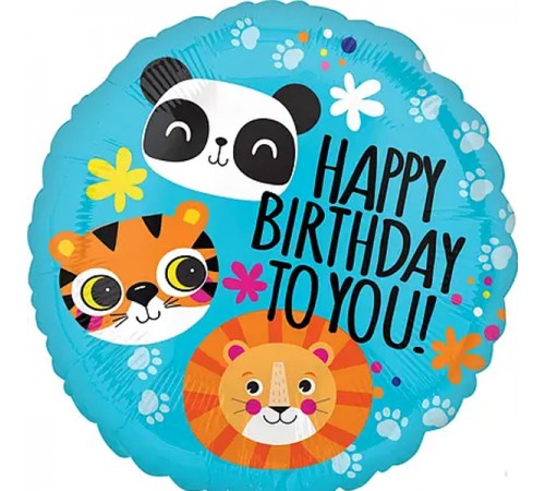 Кулька Коло Happy Birthday звірята лісові Кулька Коло Happy Birthday звірята лісові