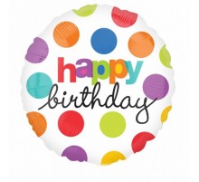 Кулька Коло Happy Birthday кружечки кольорові