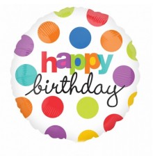 Кулька Коло Happy Birthday кружечки кольорові