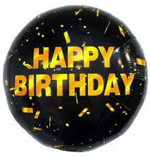 Кулька Коло Happy Birthday золотий метафан