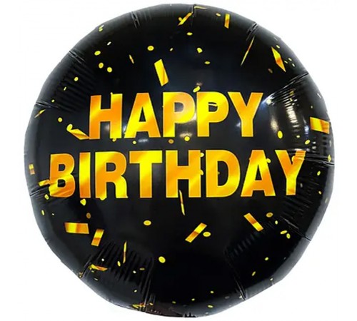 Кулька Коло Happy Birthday золотий метафан Кулька Коло Happy Birthday золотий метафан