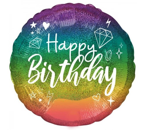 Кулька Коло Happy Birthday кольорове Кулька Коло Happy Birthday кольорове