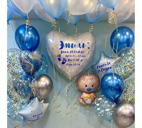 Набір кульок на виписку для хлопчика 85 Набір кульок на виписку для хлопчика 85