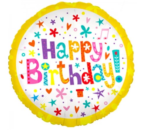 Кулька Коло Happy Birthday жовтий Кулька Коло Happy Birthday жовтий