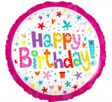Кулька Коло Happy Birthday малиновий