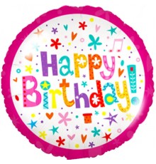 Кулька Коло Happy Birthday малиновий