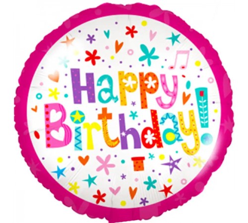 Кулька Коло Happy Birthday малиновий Кулька Коло Happy Birthday малиновий