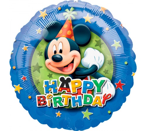 Кулька Коло Happy Birthday Міккі в ковпачку Кулька Коло Happy Birthday Міккі в ковпачку